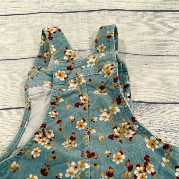 Tahari Kids Overalls dress in green corduroy with Floral Print/size 6 - Picture 6 of 7